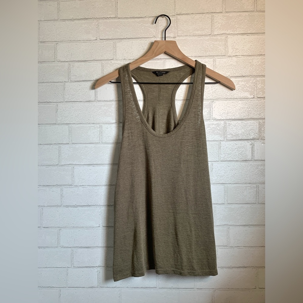 Banana Republic Modal Blend Olive Green Neutral Semi Sheer Racerback Tank Top